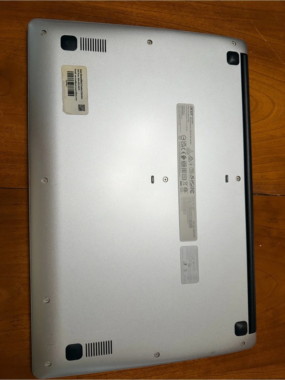 Acer Silver Laptop Top Cover